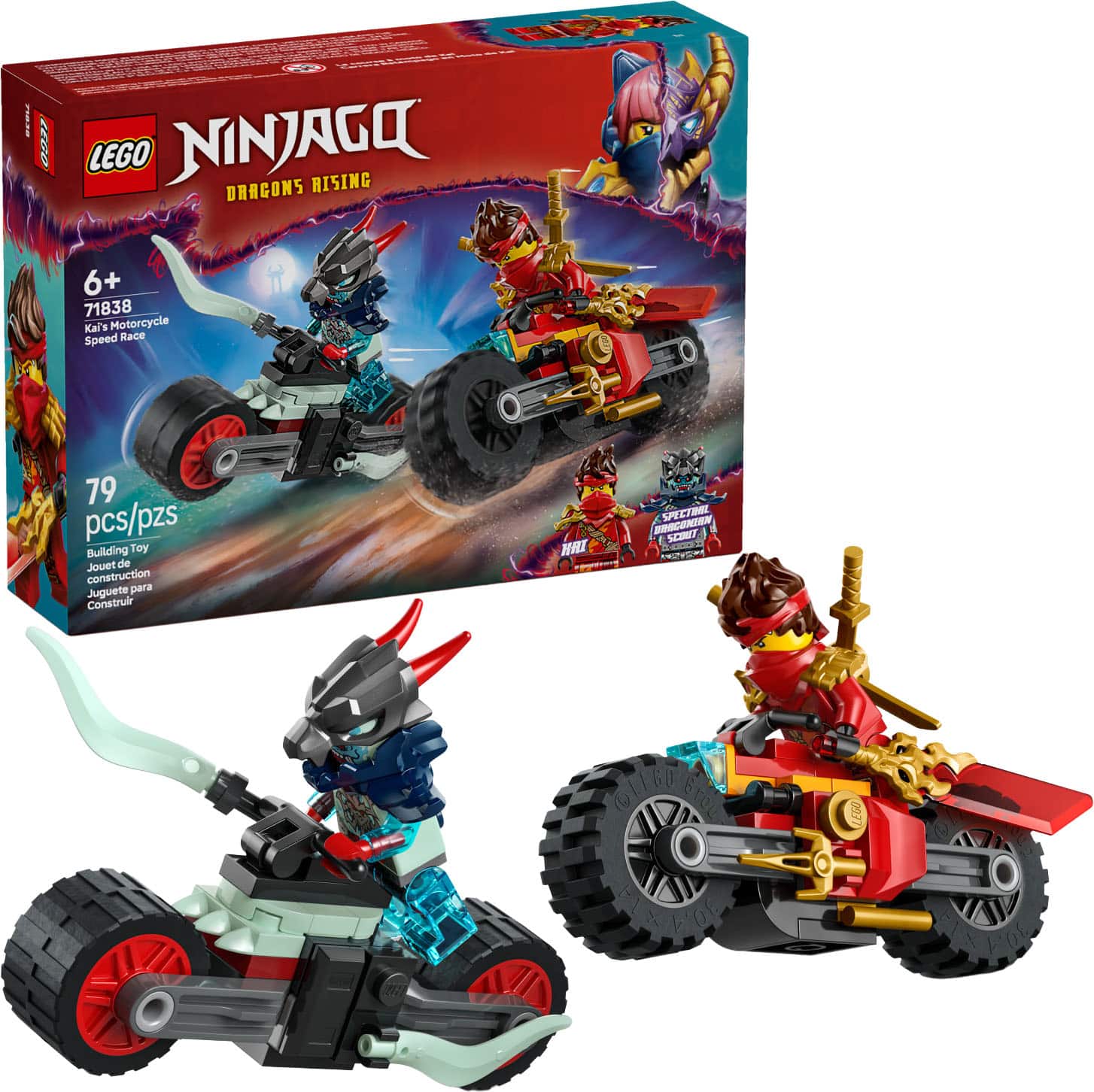 LEGO NINJAGO RISING DRAGONS 6+ 71838 Kal's Motorcycle Speed Race 79 pcs/pzs Building Jouet de construction Juguete para Construir