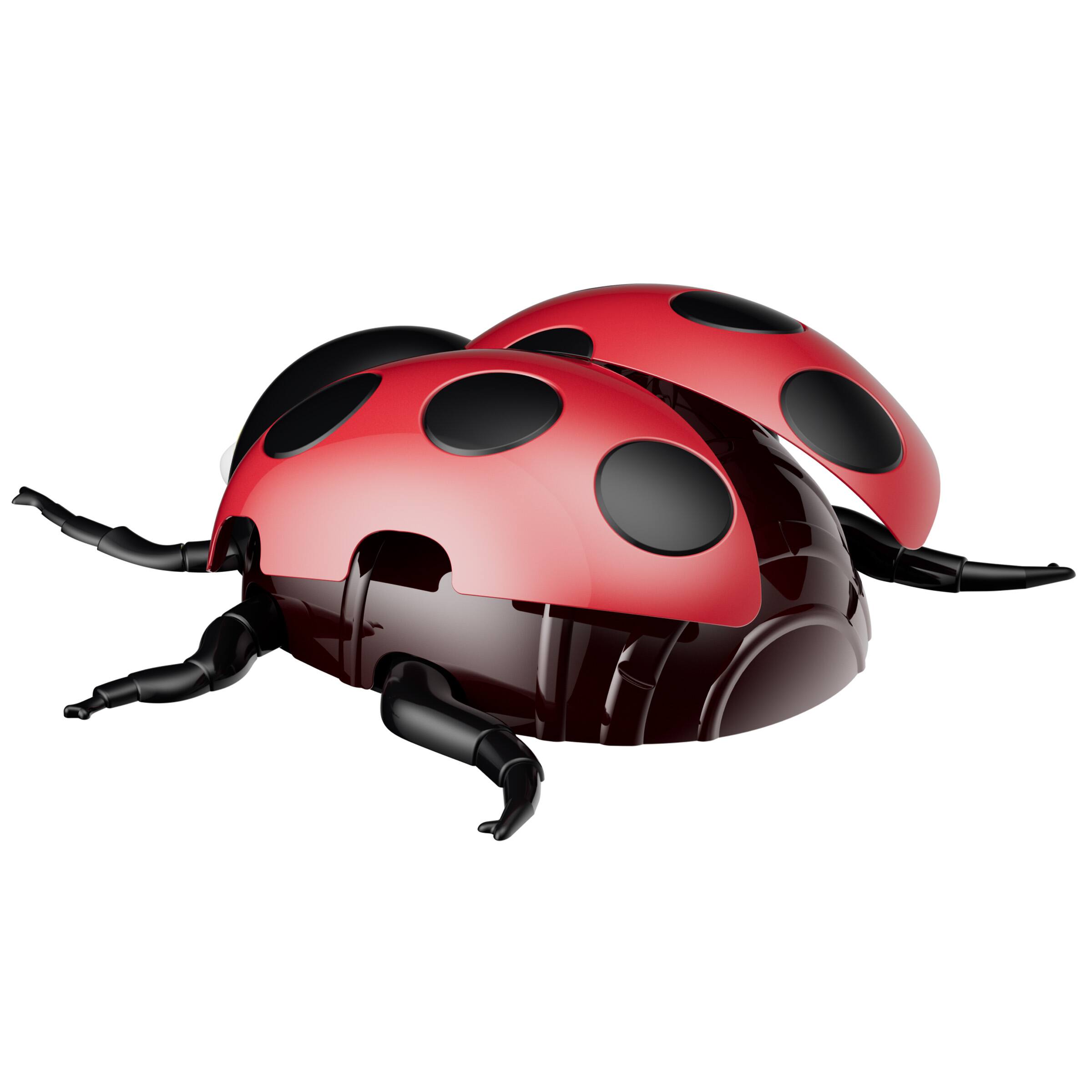 Left. Contixo - Wall Climbing RC Ladybug Toy with Remote Control, LED Lights, 360° Stunts & Spray Effects - Red.