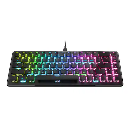 Front. ROCCAT - Vulcan II Mini – 65% Wired Gaming Keyboard With Customizable AIMO RGB Illumination - Black.