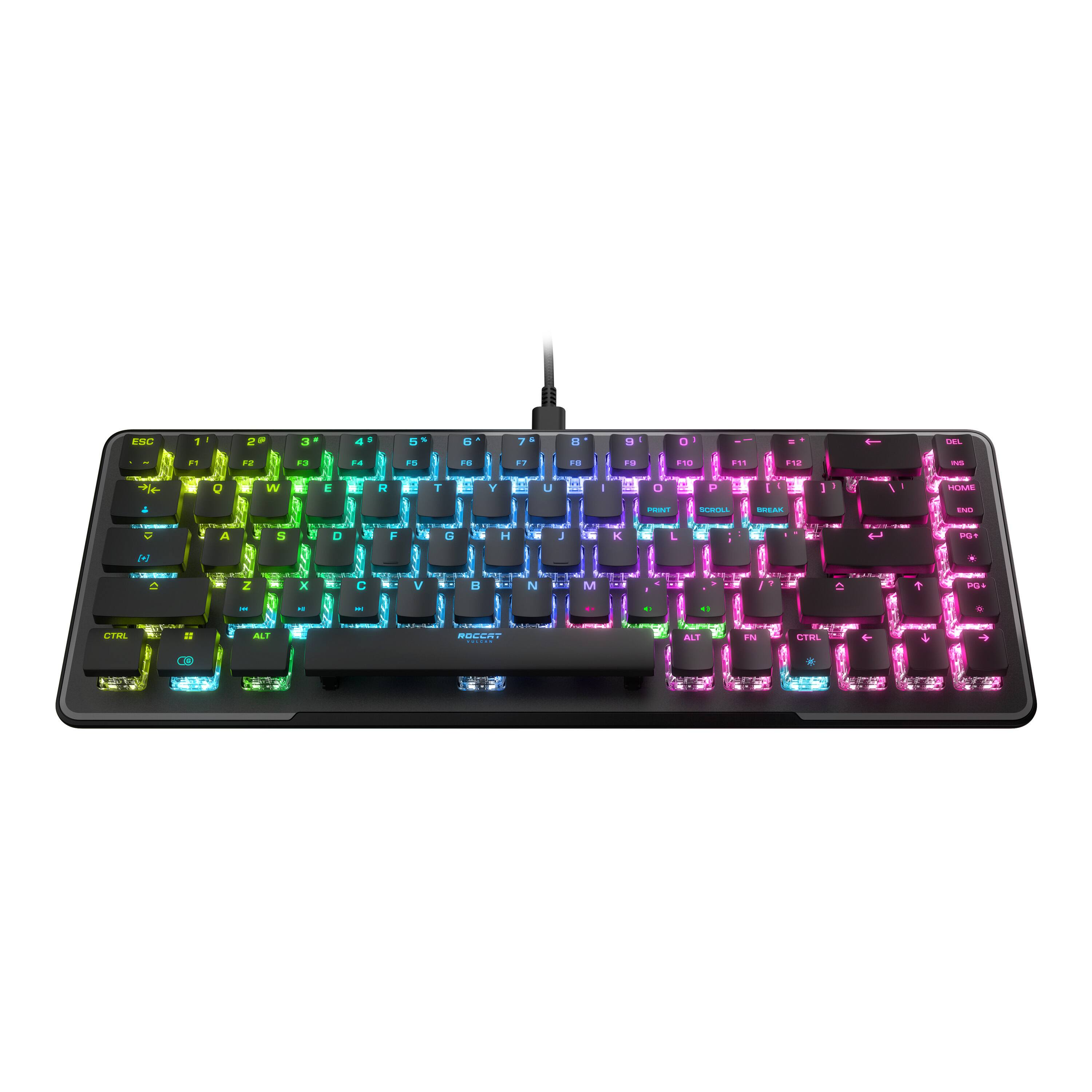 Front. ROCCAT - Vulcan II Mini – 65% Wired Gaming Keyboard With Customizable AIMO RGB Illumination - Black.