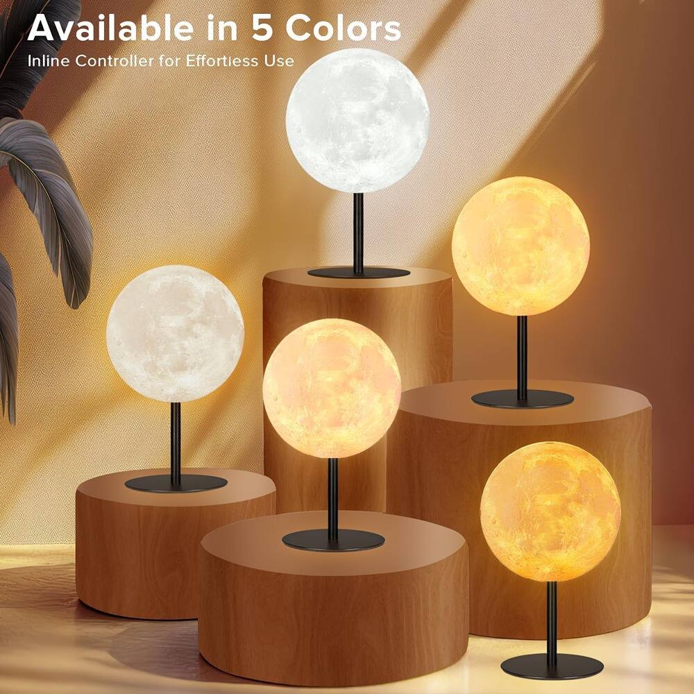 Alt View 3. MOSZAR LLC - Moon Table Lamp, 30 Modes Night Light for Bedroom & Desk.