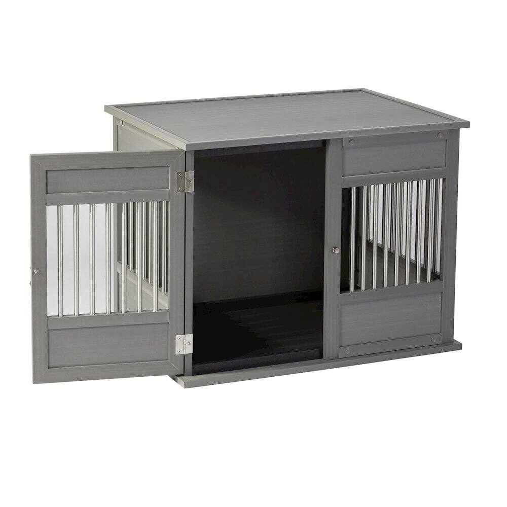 Alt View 1. New Age Pet - New Age Pet ECOFLEX Horizon Dog Crate - Grey Medium.