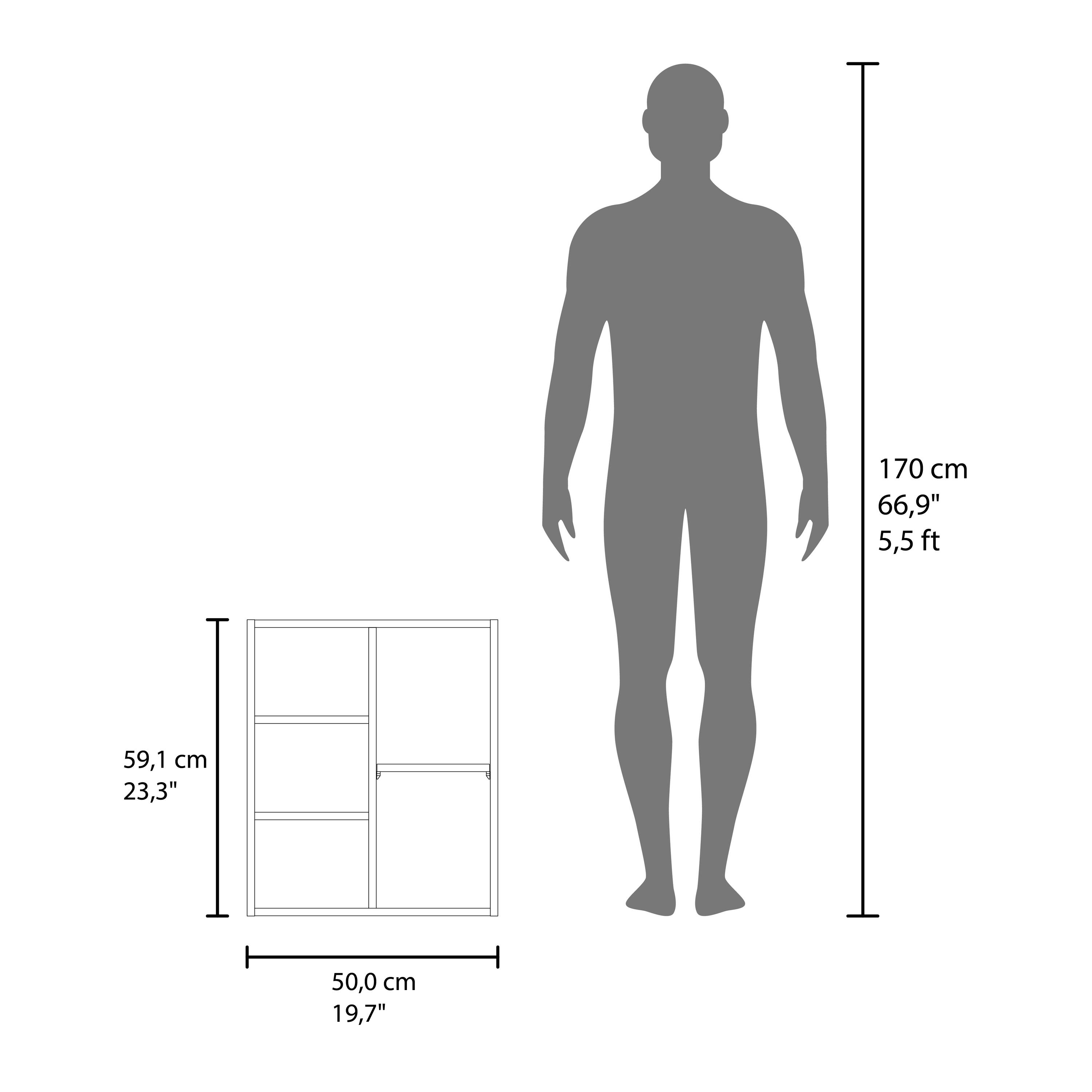 170 cm 66,9" 5,5 ft
59,1 cm 23,3"
50,0 cm 19,7"