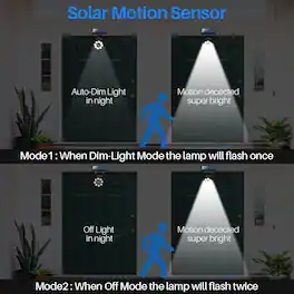MOSZAR LLC - Solar Motion Sensor Lights, 2-Pack Waterproof Aluminum Outdoor Floodlights
