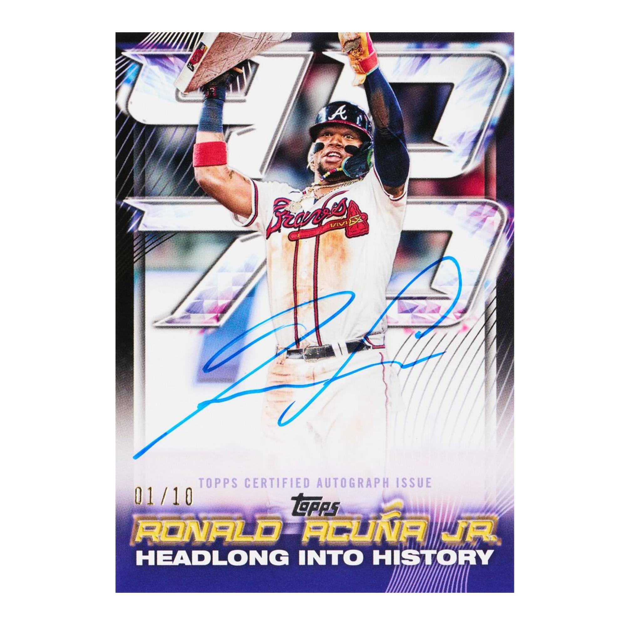 A1 Sra MIVIS  
TOPPS CERTIFIED AUTOGRAPH ISSUE 01/10  
TOPPS RONALD ACUÑA JR. HEADLONG INTO HISTORY
