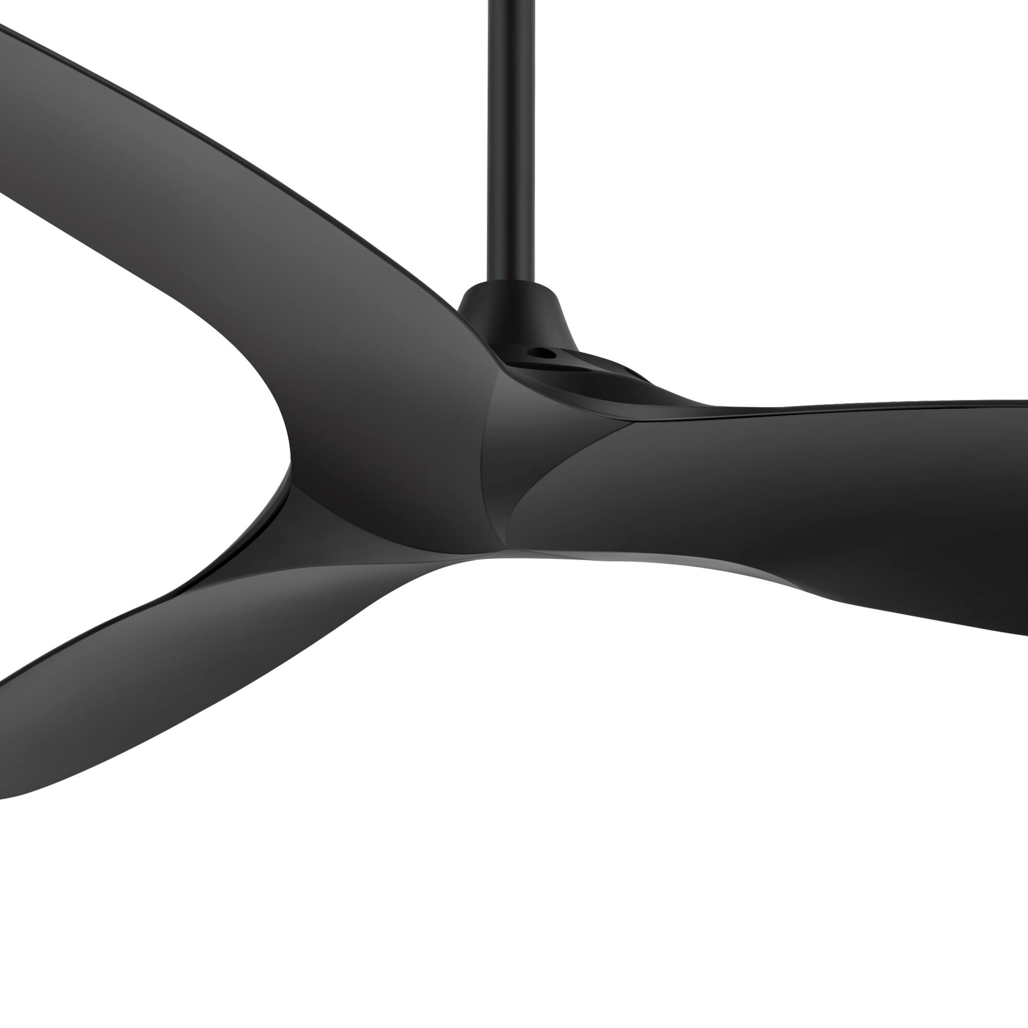 Left. Breezary - 56-Inch Indoor Ceiling Fan with 3 ABS Blades, 5’’ & 10’’ Downrods,  Reversible DC Motor, 6-Speed Remote Control - Matte Black.