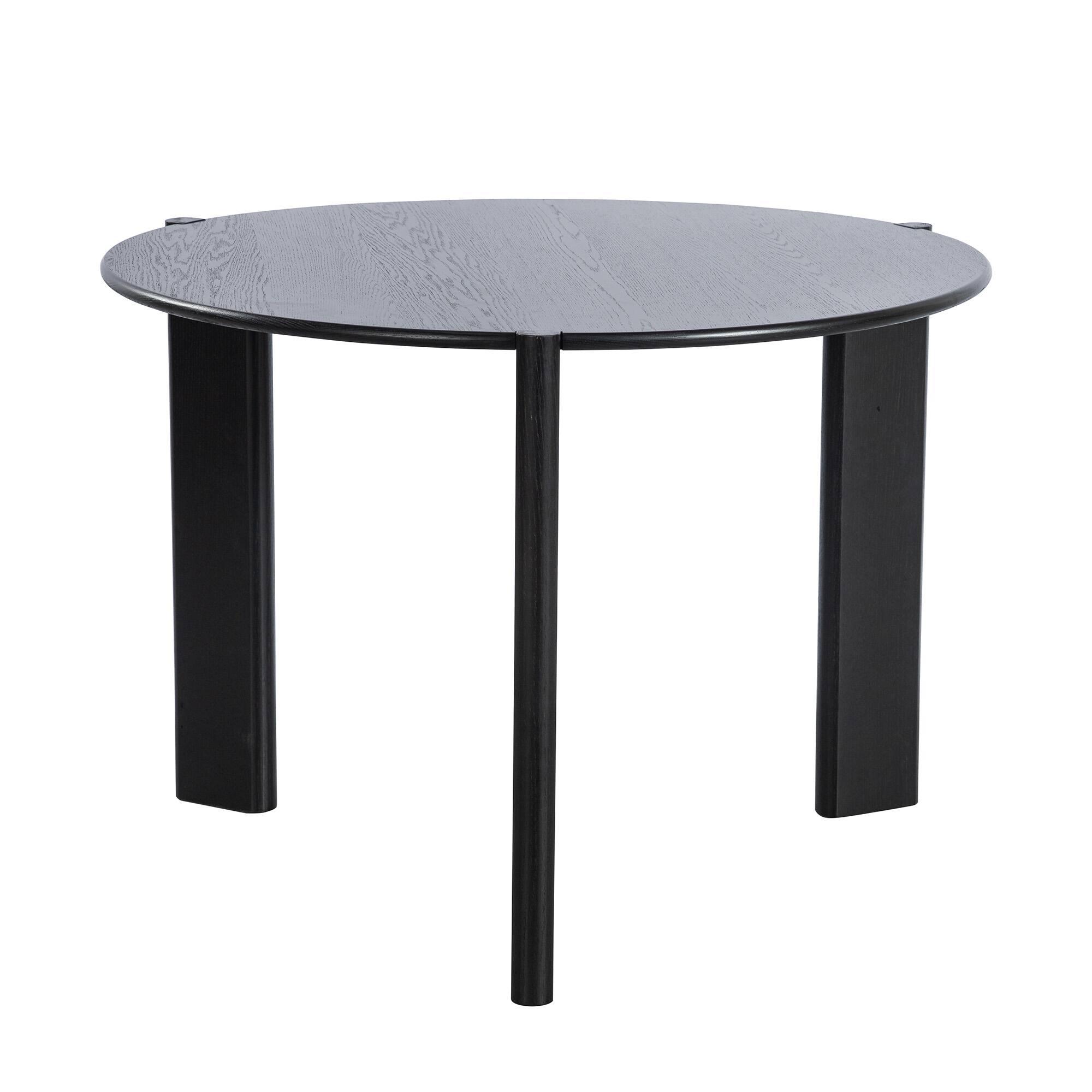 Alt View 2. Lirago - 42" Solid Wood Round Dining Table with Double Pedestal Large Kitchen Table Seats 6 for Dining Room - Black.