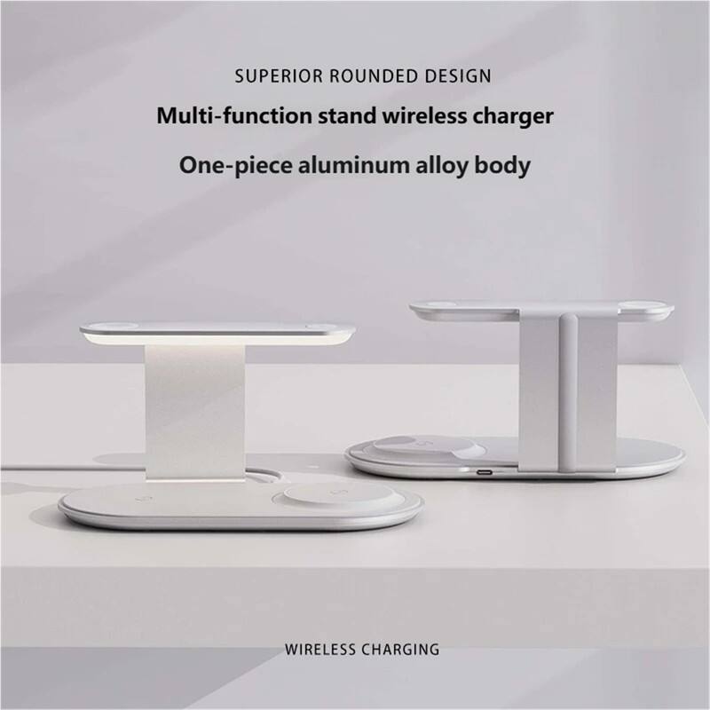 SUPERIOR ROUNDED DESIGN  
Multi-function stand wireless charger  
One-piece aluminum alloy body  

WIRELESS CHARGING