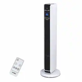 Optimus - 29 in. Oscillating Tower Heater w/ Digital Temperature Readout & Remote - White