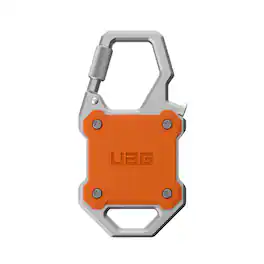 UAG - AirTag Case w Built-in Bottle Opener & Carabiner for Keys, Luggage & Bags - Orange/Silver