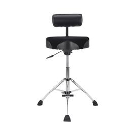 Gibraltar Hardware - Tall Hydraulic Saddle Drum Throne, with One-Touch Hydraulic Lift, 17" Cordura Cloth Seat, Backrest and Footrest