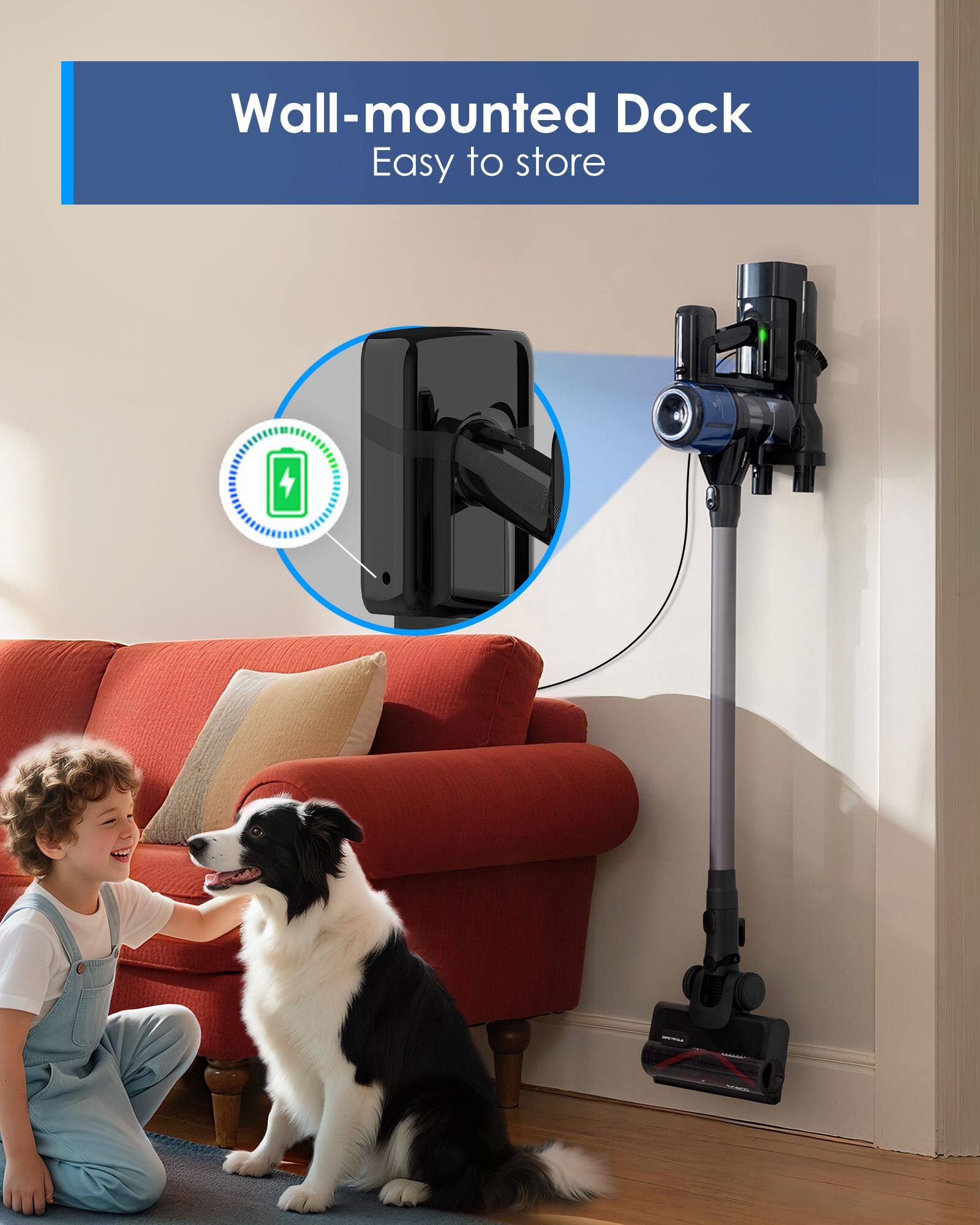 Wall-mounted Dock  
Easy to store