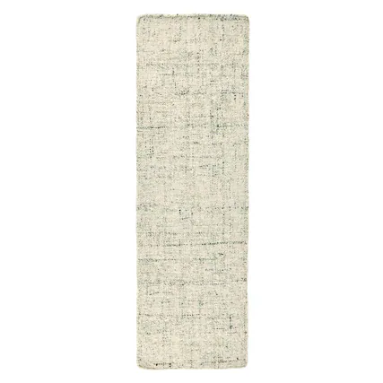 Front. Manhattan Lane - Hallway Runner Rug, Handwoven, Heathered, Natural Jute Wool - Natural Beige, White.