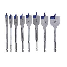 Irwin - Speedbor Carbon Steel Spade Bit Set Quick-Change Hex Shank 8 pc