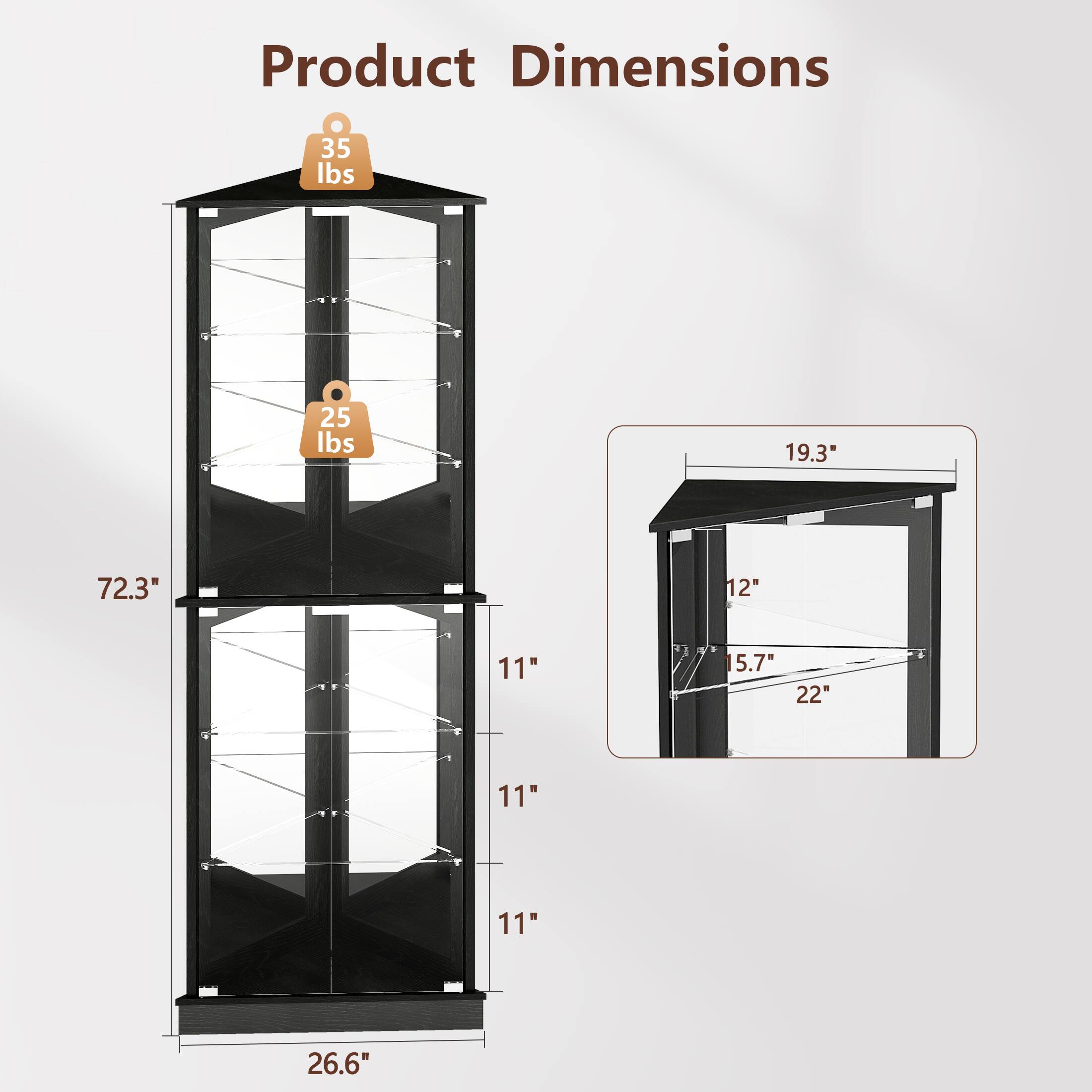 Product Dimensions

- 35 lbs
- 25 lbs
- 72.3"
- 19.3"
- 12"
- 11"
- 11"
- 11"
- 26.6"
- 5.7"
- 22"
