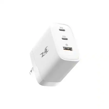 Front. AmpNergy - AmpNergy PowerSurge 45W Fast 3-Port Charger w/ Foldable Plug - White - White.