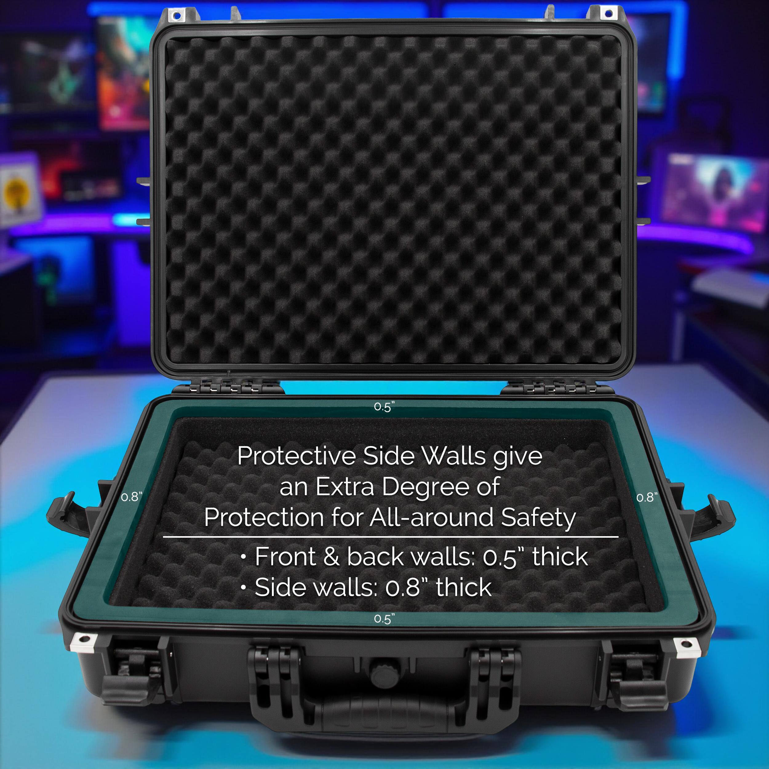 Protective Side Walls give an Extra Degree of Protection for All-around Safety

- Front & back walls: 0.5" thick
- Side walls: 0.8" thick