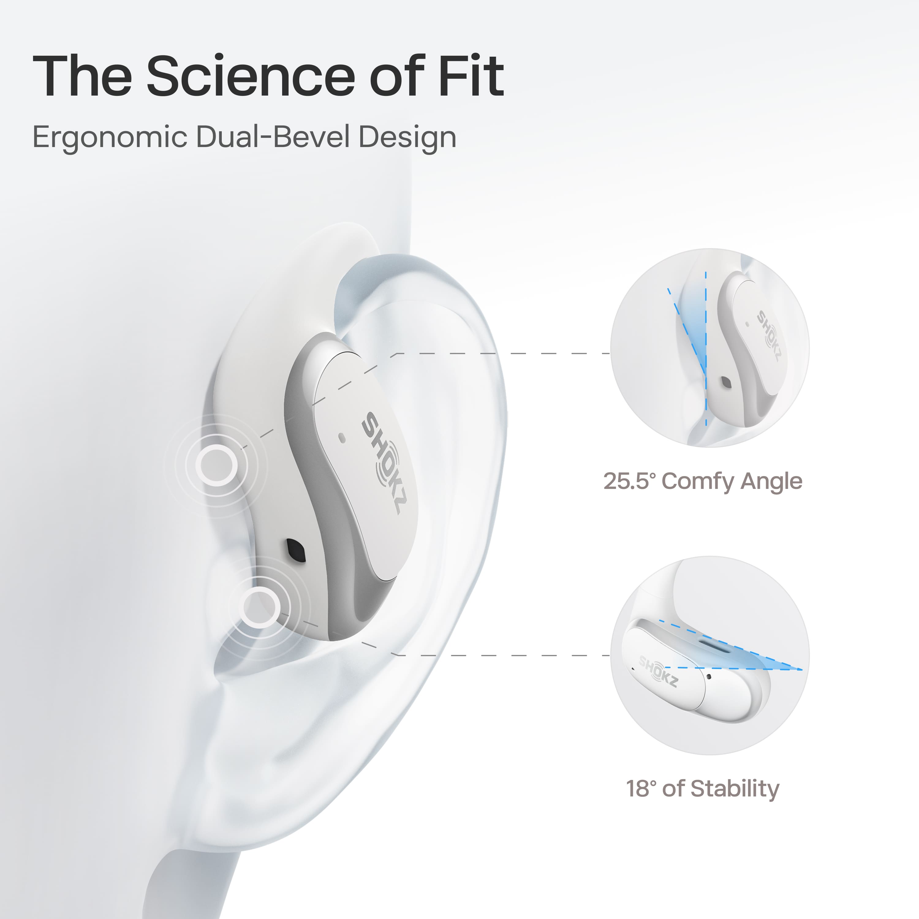 shokz openfit air ホワイト Shokz - OpenFit Air Open-Ear True Wireless Earbuds - White