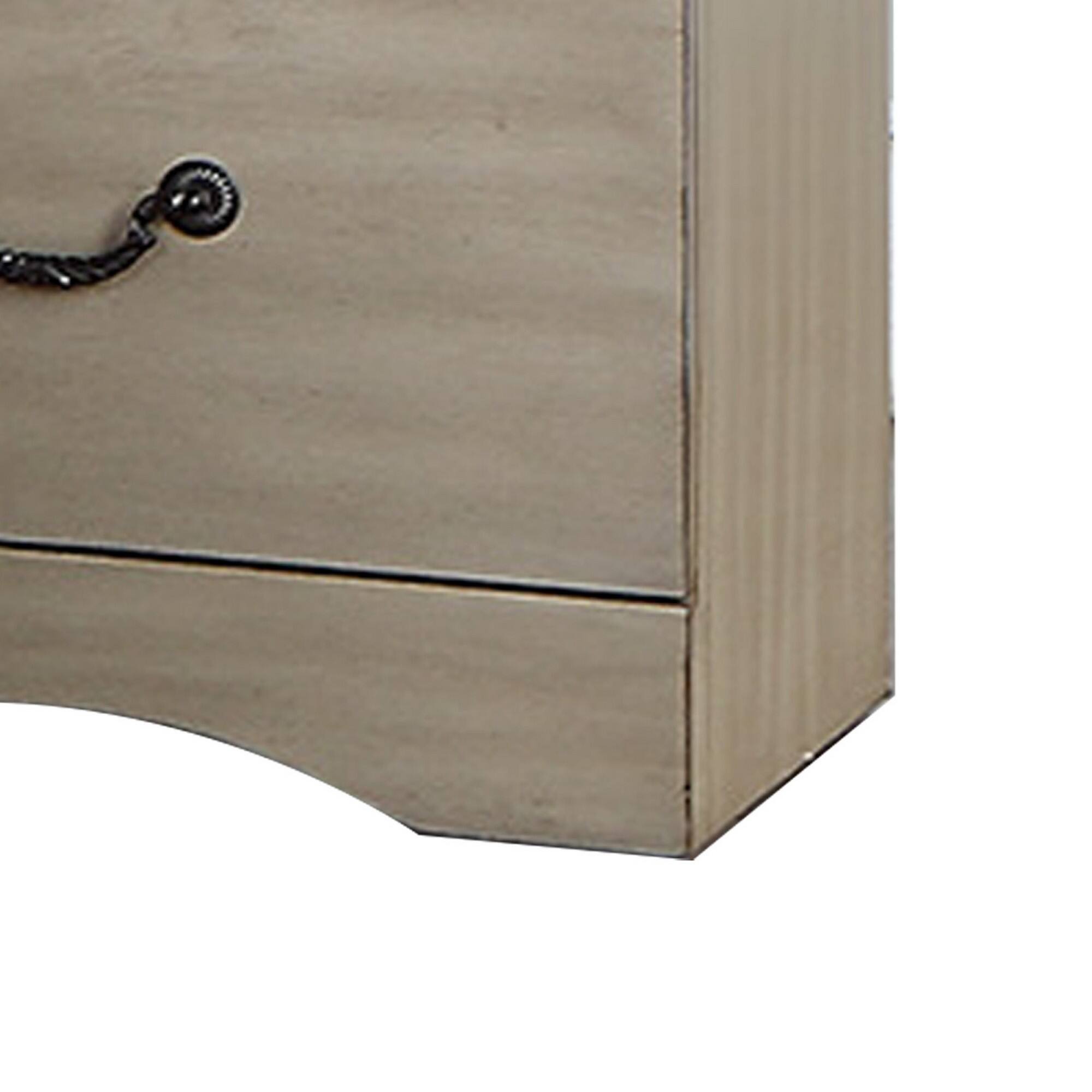 Back. Manhattan Lane - Bran 27 Inch Modern 2 Drawer Nightstand, Pine Wood, Grains - Brown.