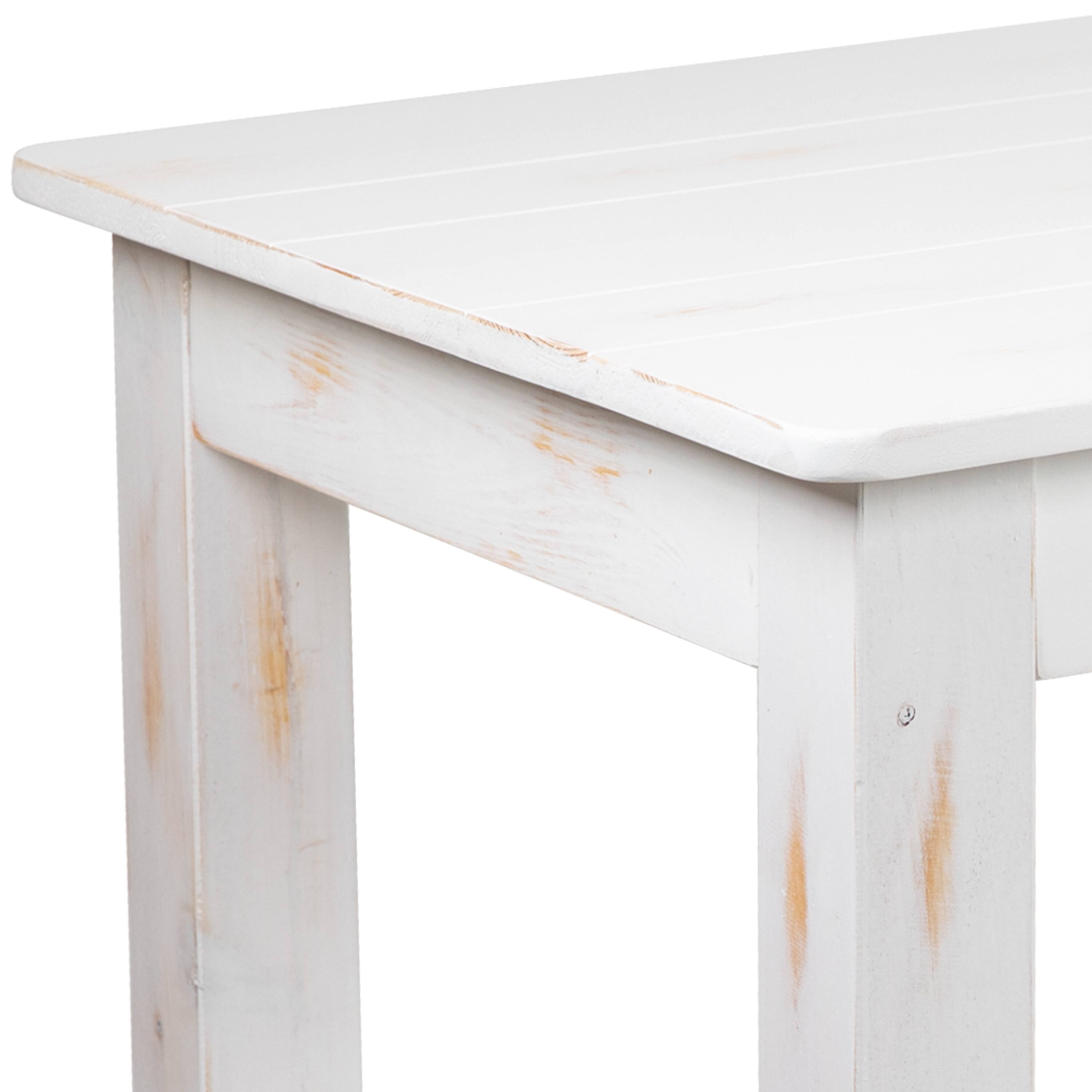 Alt View 10. Emma + Oliver - 46" x 30" Rectangular Antique Rustic Solid Pine Farm Dining Table - Antique Rustic White.