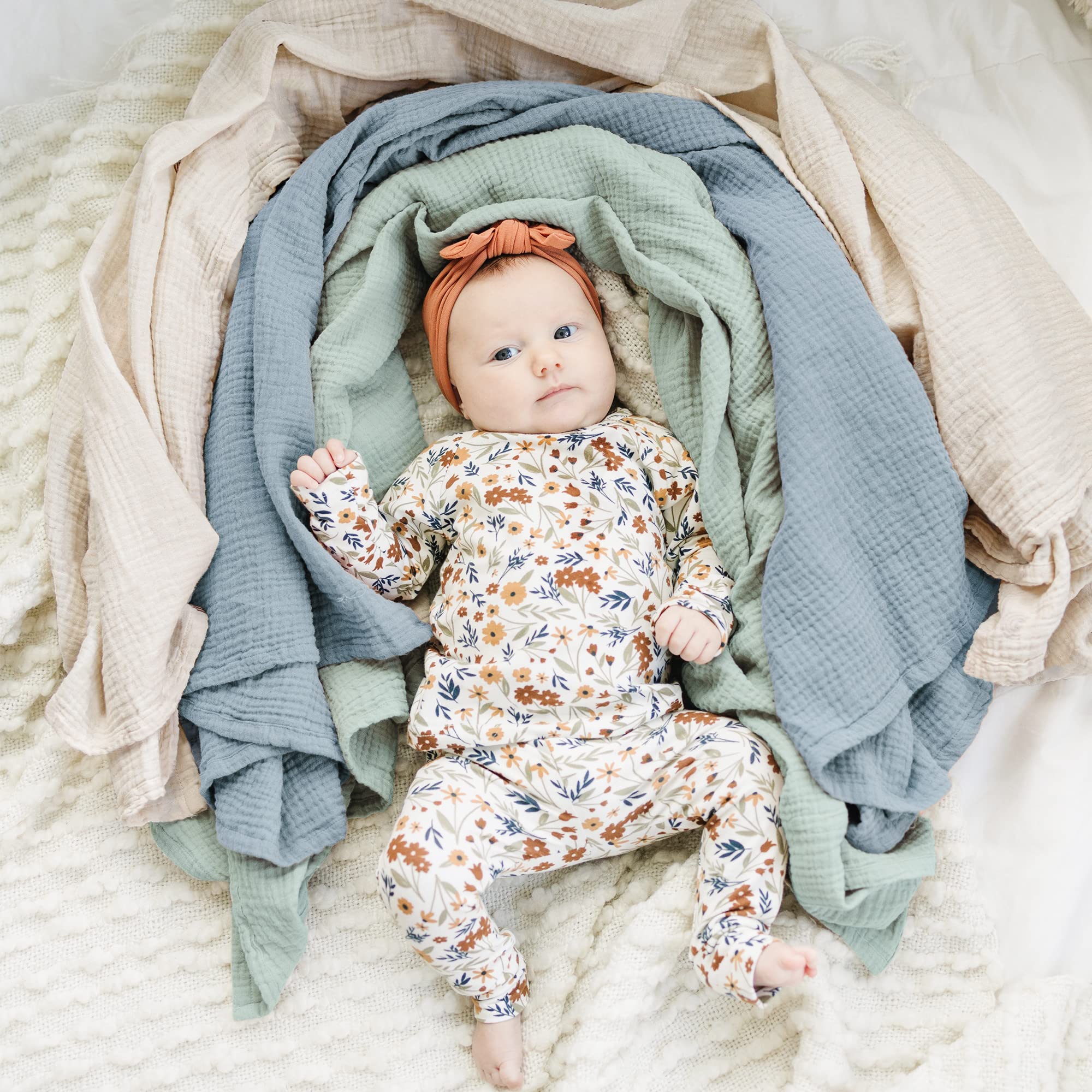 Alt View 2. NICHOLAS KLEIN - Muslin Swaddle Blankets For Unisex Receiving Blanket 47 X Inches Soft Breathable Swaddles & - Rainbow.