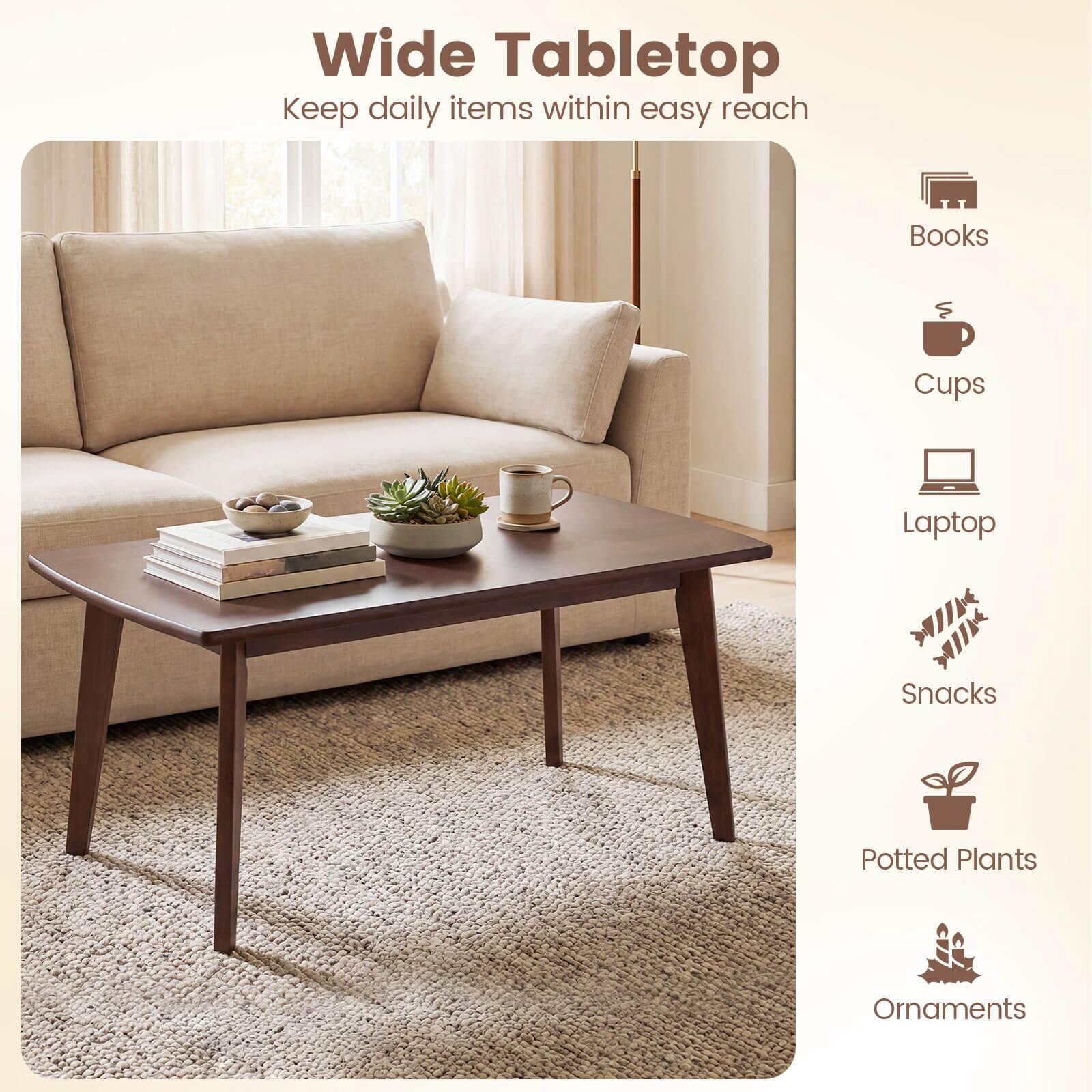 Wide Tabletop  
Keep daily items within easy reach  
Books  
Cups  
Laptop  
Snacks  
Potted Plants  
Ornaments