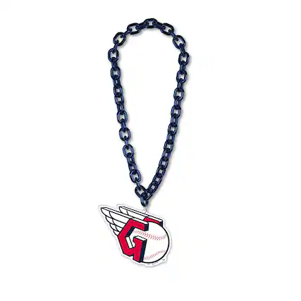 Front. WinCraft - Cleveland Guardians Big Chain Logo Necklace - Multicolor.
