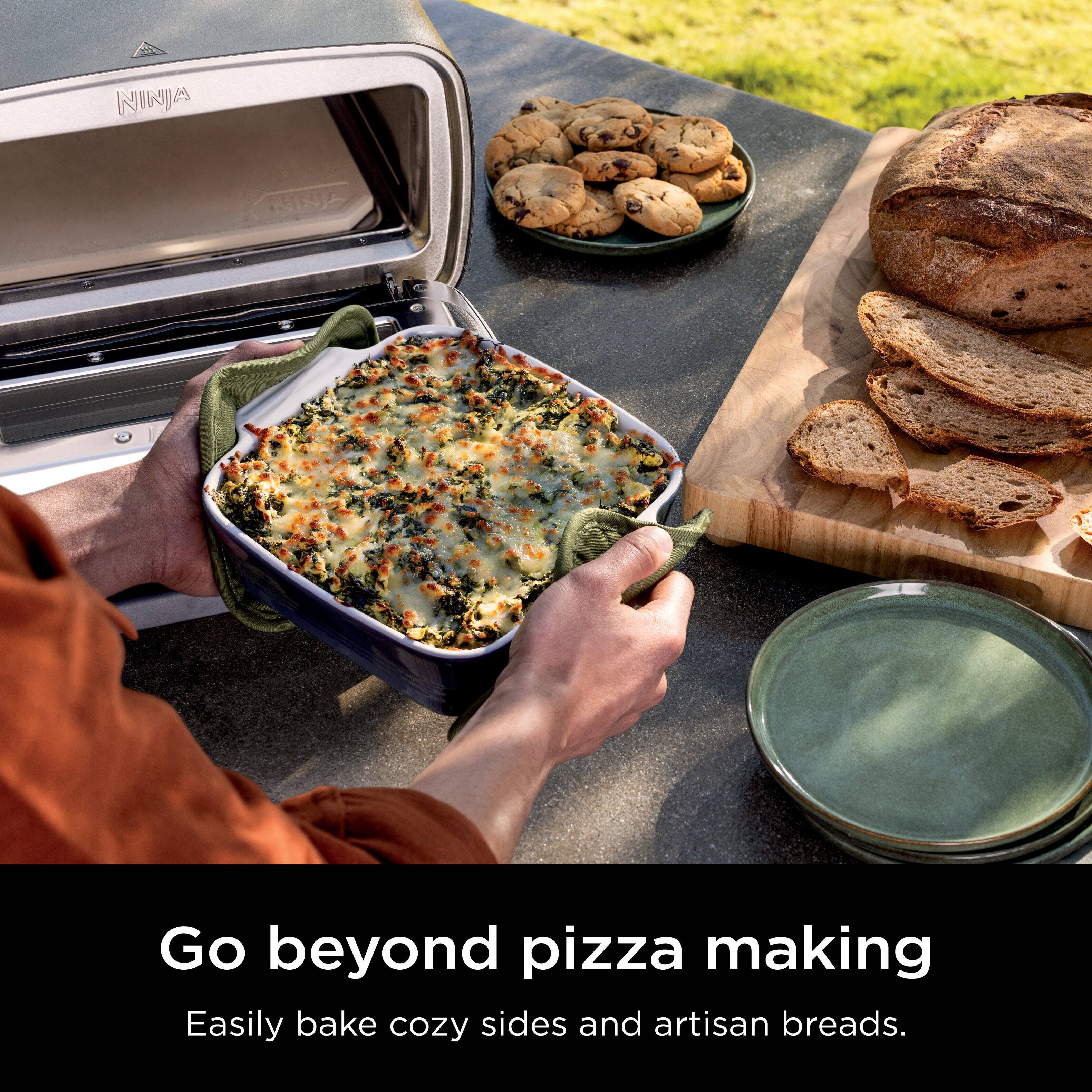Go beyond pizza making. Easily bake cozy sides and artisan breads.