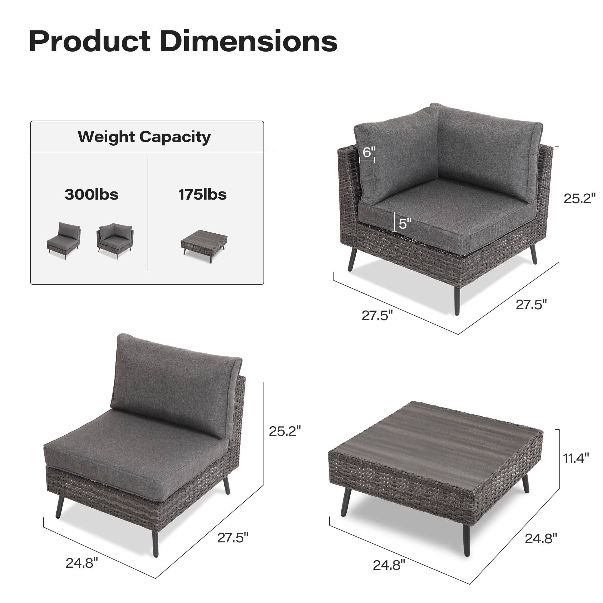 Product Dimensions

Weight Capacity
300lbs
175lbs

6"
25.2"
5"
27.5"
27.5"
25.2"
11.4"
27.5H
24.8"
24.8"
24.8"