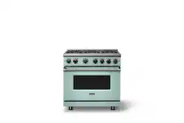 Viking - Pro 7 Series 5.6 Cu. Ft. Freestanding Sealed 4 Burner Gas Convection Range - Splash - Splash