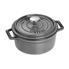 Staub - Cast Iron 0.5-qt Round Cocotte - Graphite Grey