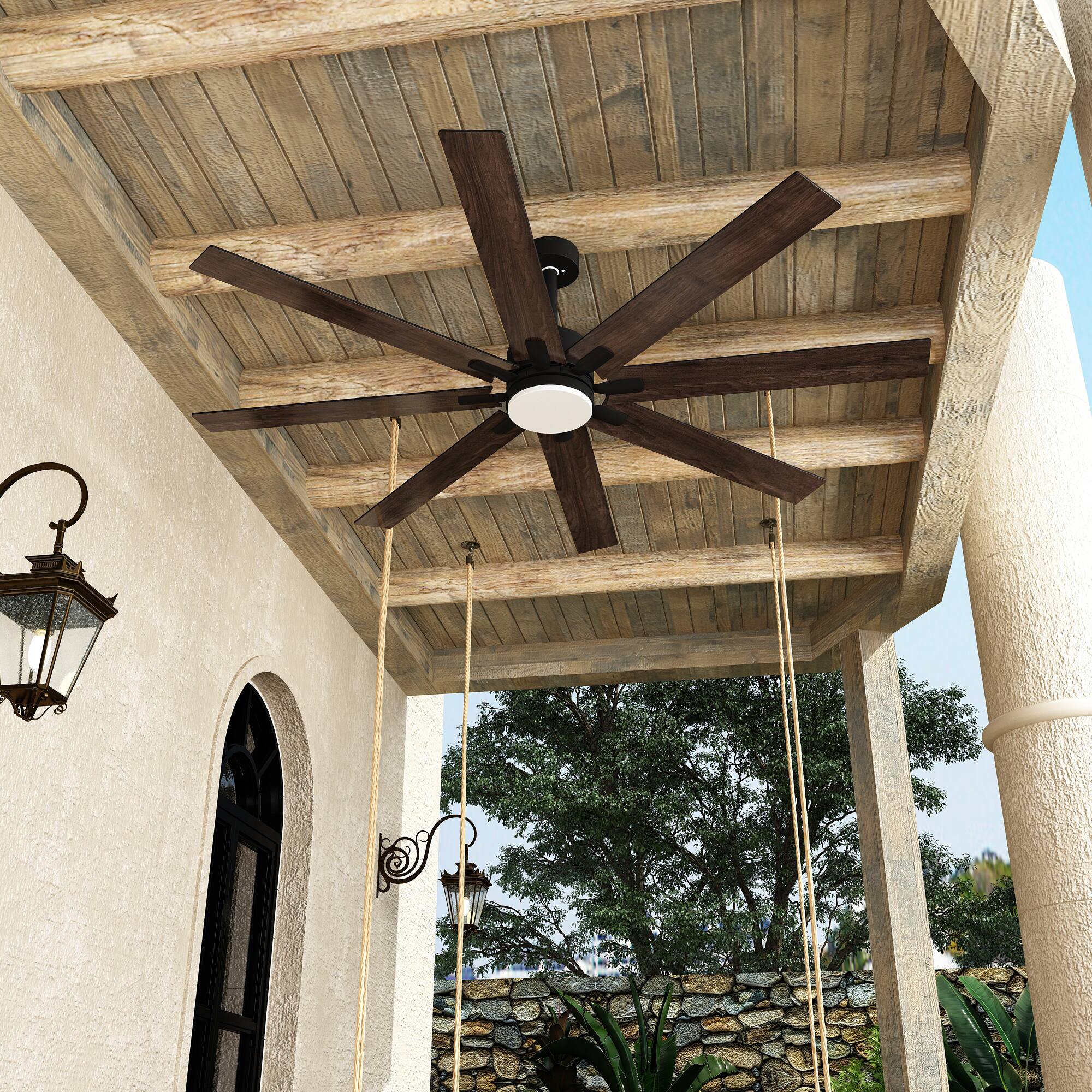 Alt View 10. Famapy - Famapy 8 - Blade Ceiling Fan: LED Light, Reversible & 6 - Speed Quiet - Black.