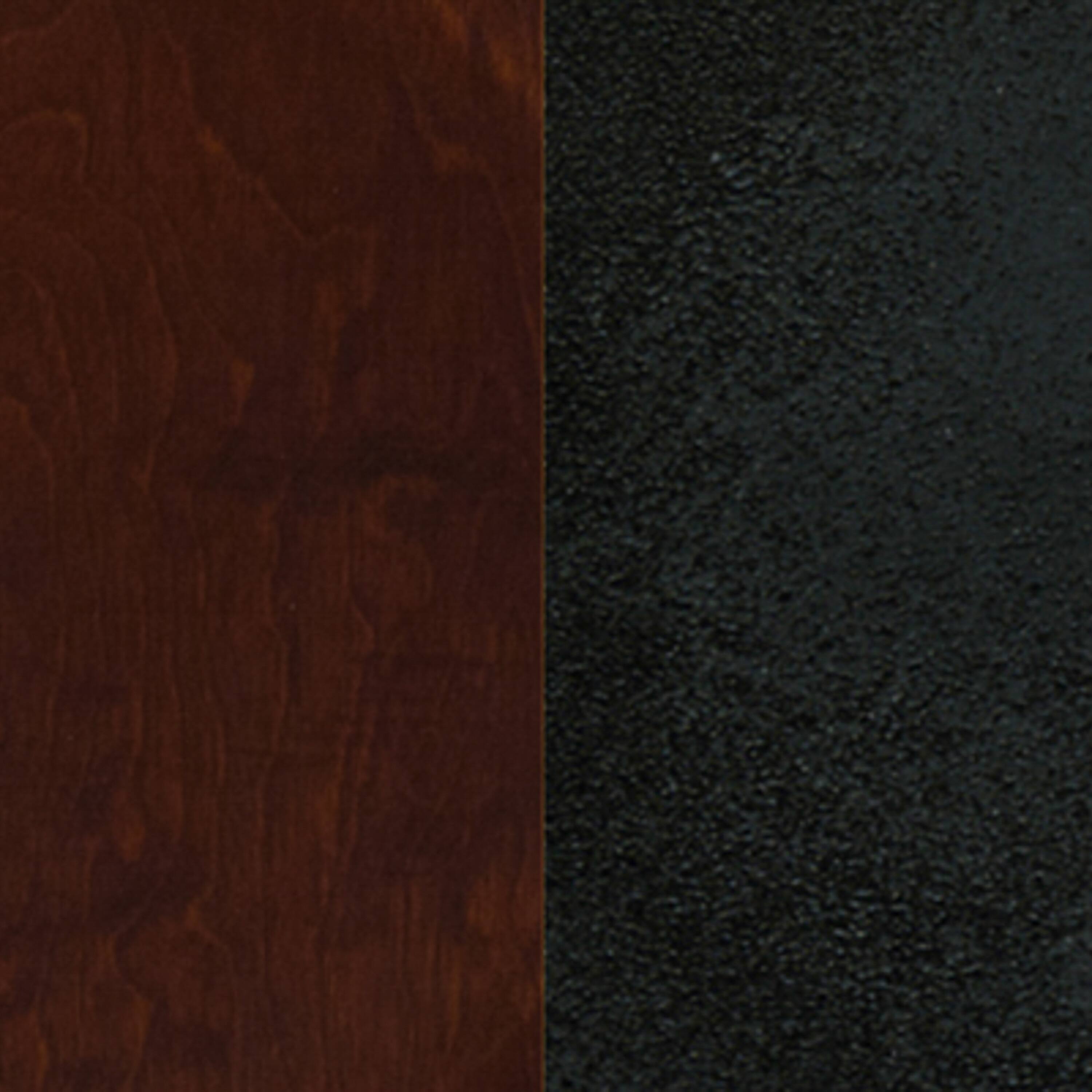 Alt View 6. Emma + Oliver - Coffee Back Metal Restaurant Dining Chair - Walnut Wood Seat/Black Metal Frame.