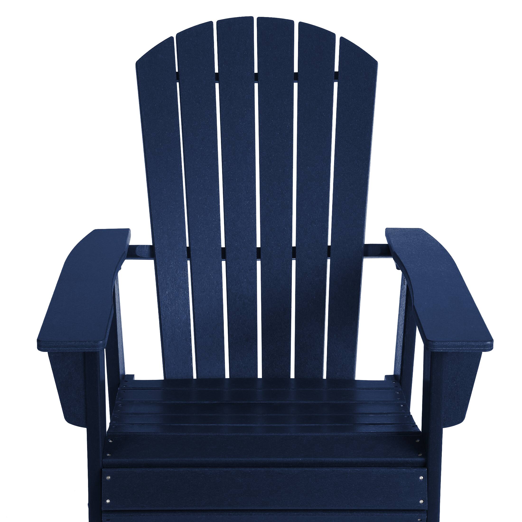 Alt View 4. WestinTrends - WestinTrends Dylan Outdoor Patio Shell-back Adirondack Dining Chair Weather Resistant - Navy Blue.