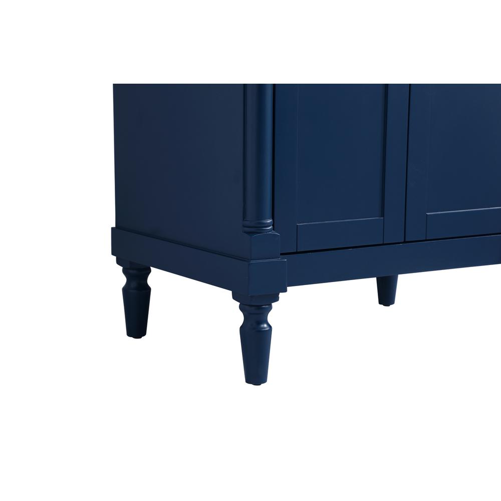 Angle. Elegant Decor - 30 inch Single Bathroom vanity in Blue with ivory white engineered marble - Blue.