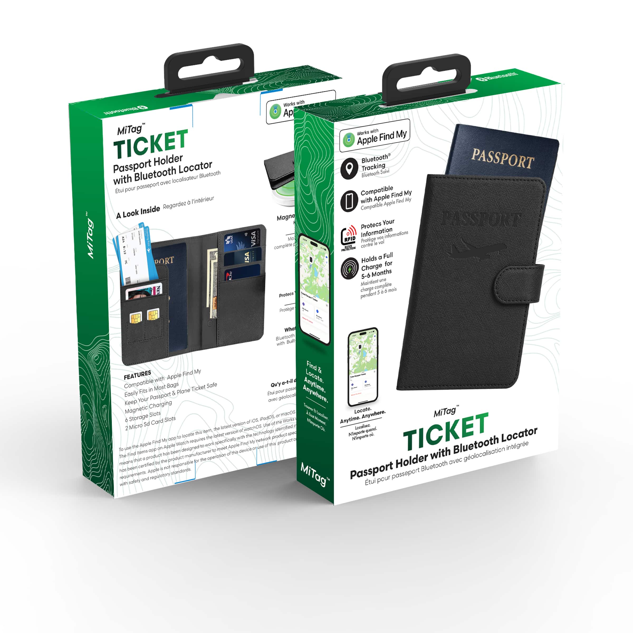 VISCO - VSC-MF14-BLK Mi Tag Find My Luggage Tag - Black