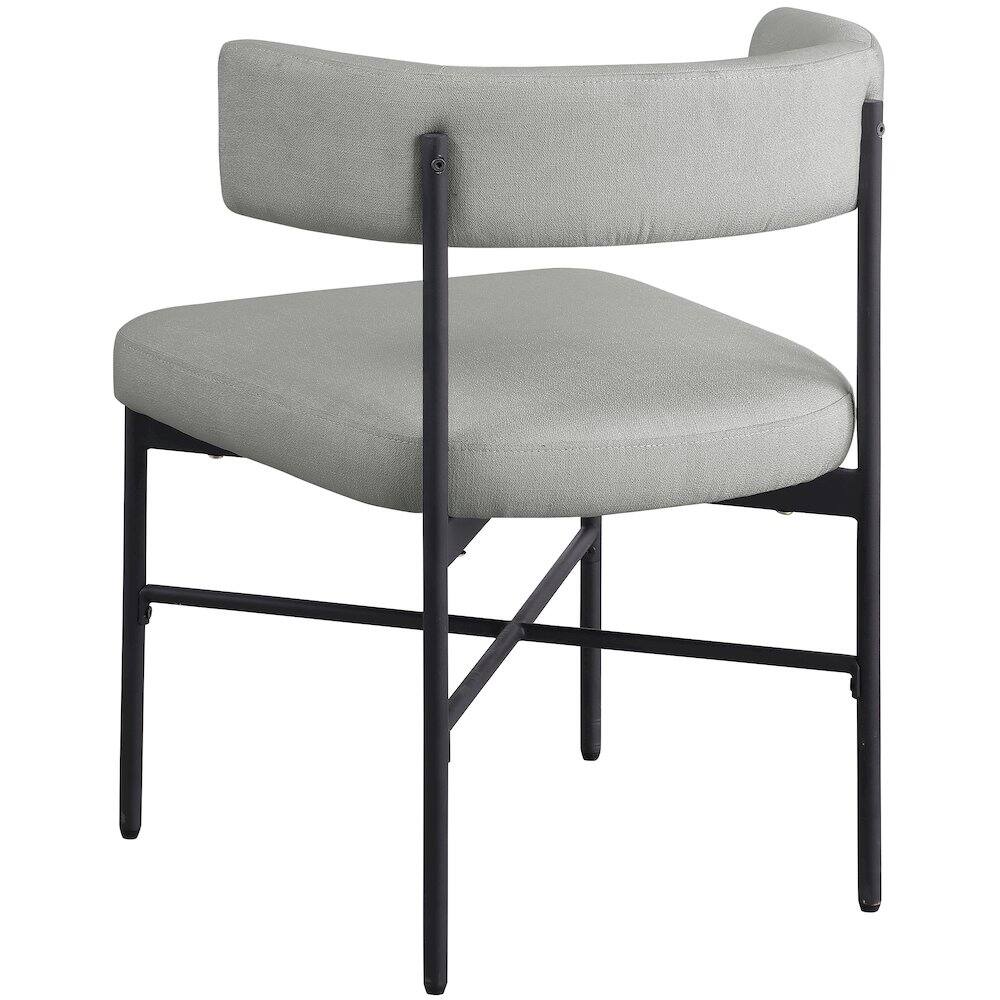 Alt View 4. Meridian Furniture - Rivage Light Grey Durable Linen Textured Fabric Dining Chair, Set of 2 - Grey.