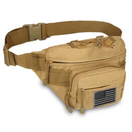 XGear Tactical - Hunting Fanny Pack with USA Flag Patch - Tan