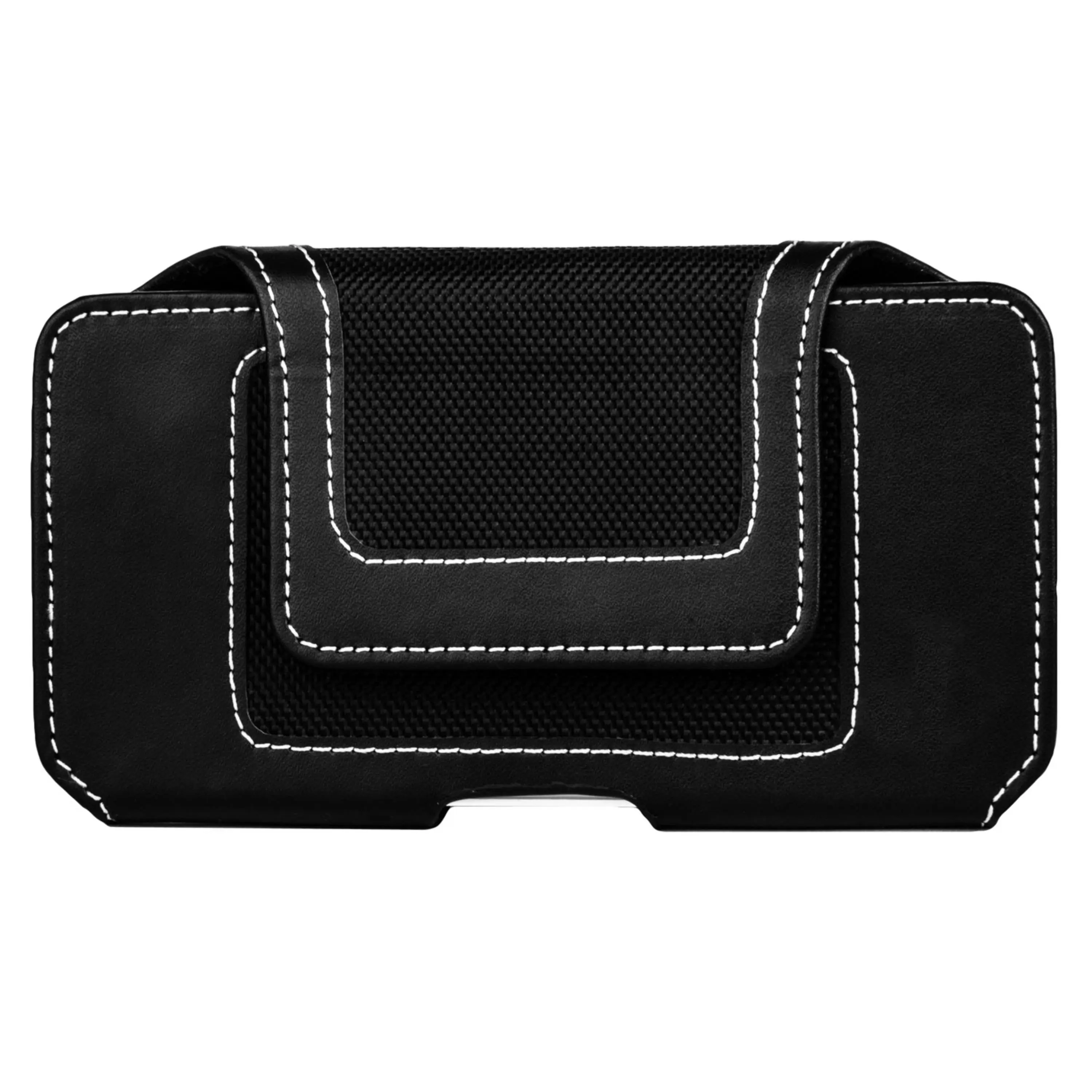 Alt View 1. Kitcheniva - PU Belt Holster For 6.1″ Phones Shining Black - Shining Black.