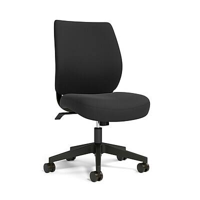 Alt View 1. Staples - Staples® Essentials Ergonomic Fabric Swivel Task Chair, Black (UN59380) - Black.