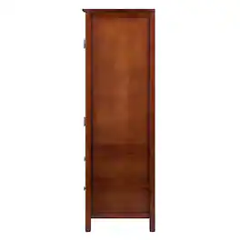 FurniFact - Walnut Kitchen Cabinet – Small Pantry Cabinet with Doors - Brown