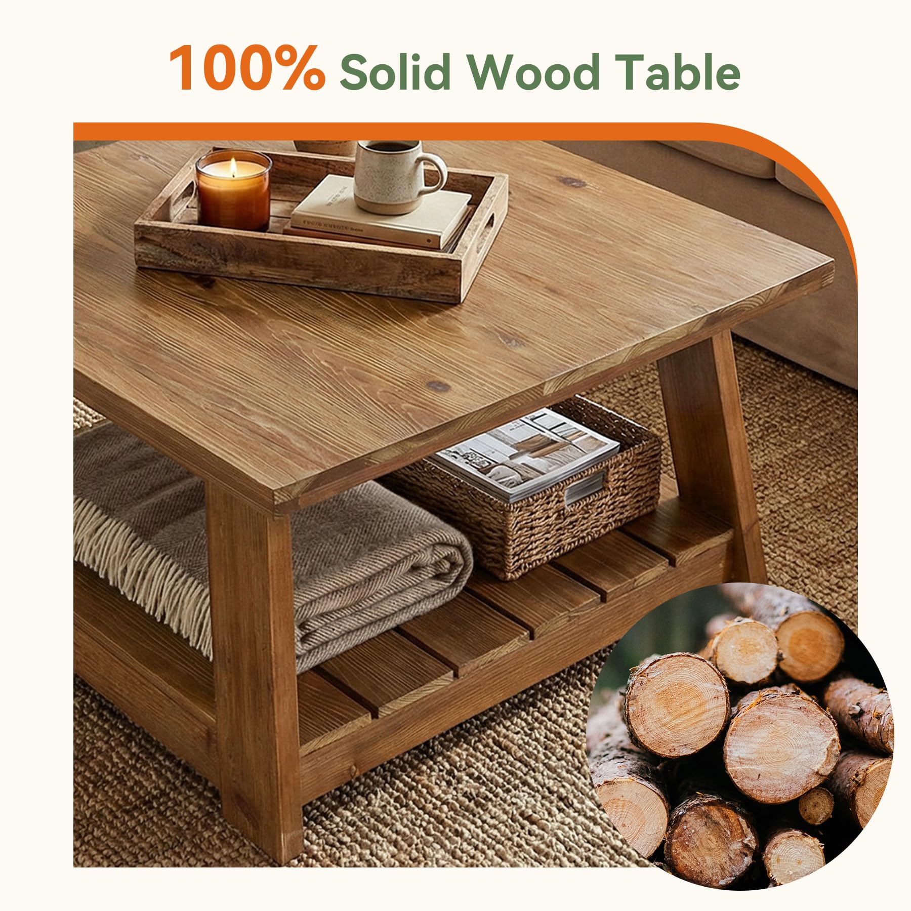 100% Solid Wood Table