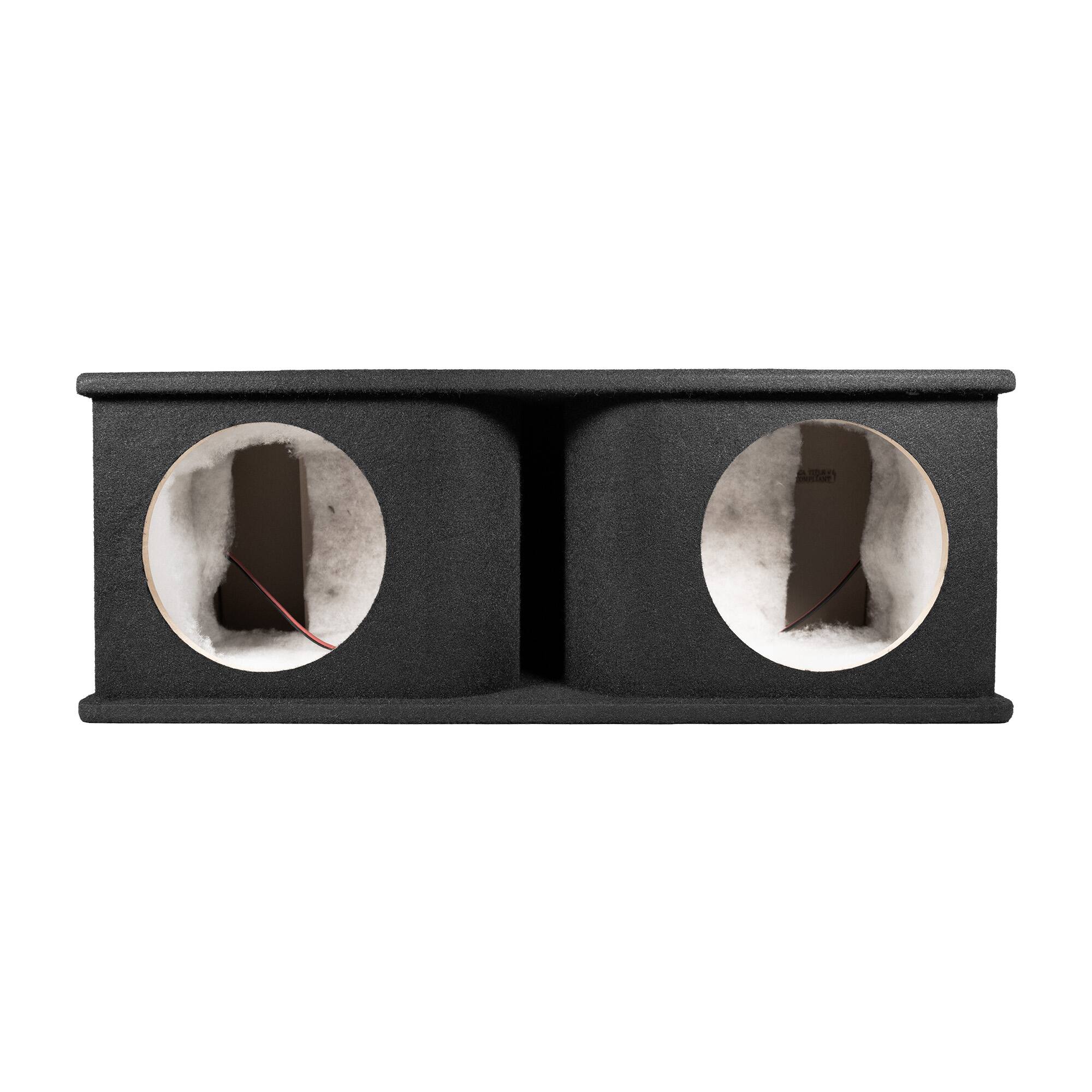 Alt View 2. QPower - QPower Dual 10 Inch Horn Ported Subwoofer Box Enclosure, 5/8" MDF, Black Carpet - BLACK.