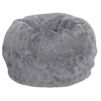 Front. Emma + Oliver - Small Bean Bag Chair for Kids and Teens - Gray Furry.