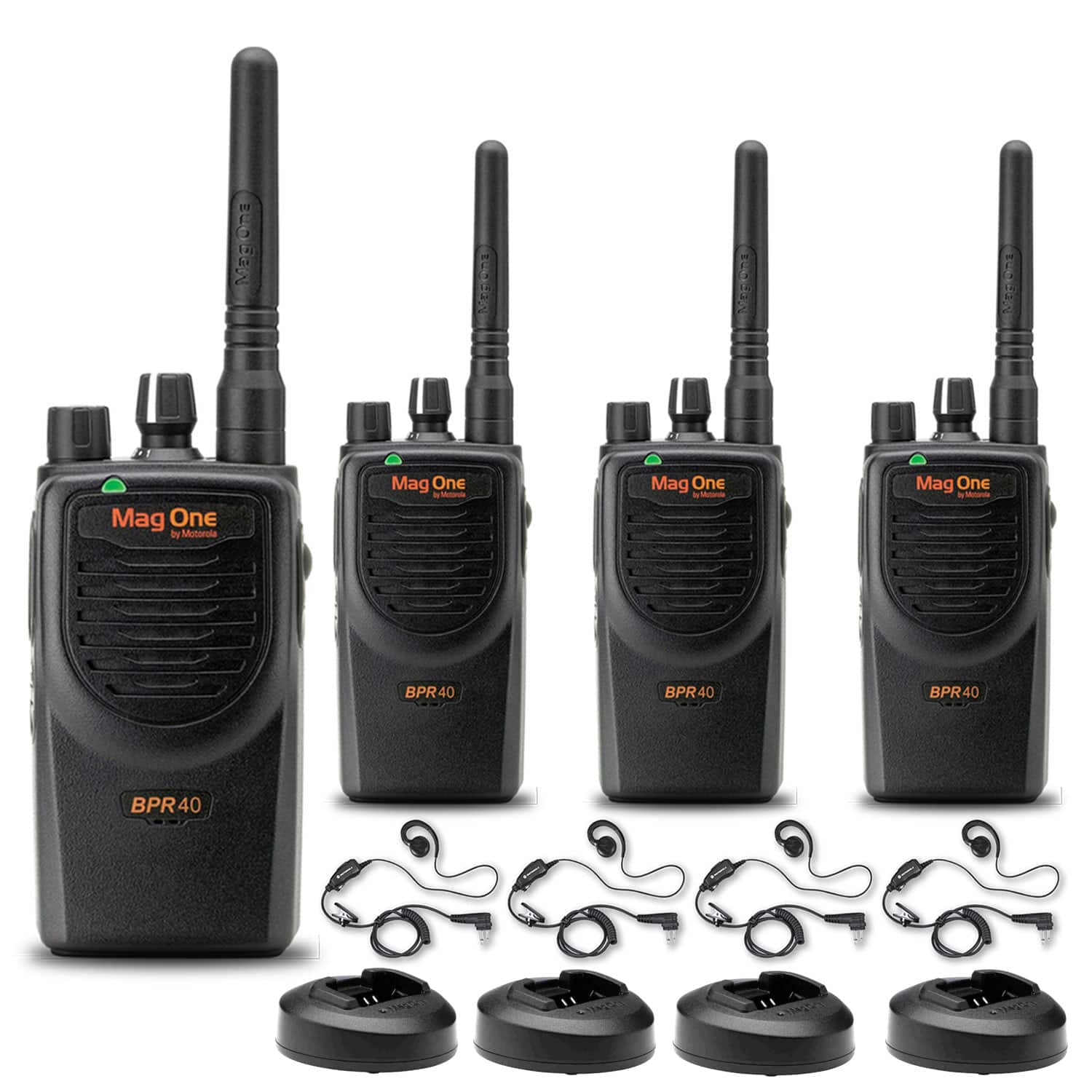 Motorola Solutions - 4 x Motorola BPR40 Mag One Series 4W 8-Channel UHF Two-Way Radio - Bundle - Black