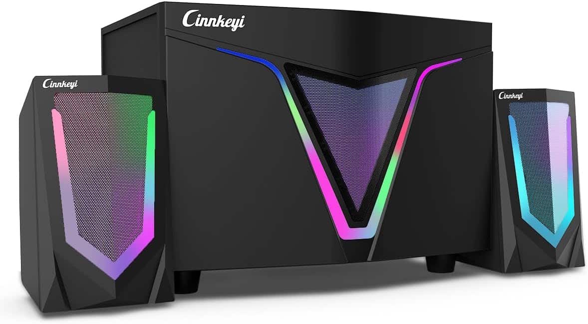 Stamp n Camp - 2.1 USB-Powered Computer Speaker with Subwoofer,Computer Speakers 9'' subwoofer-Dual 4.7'' mid-Treble Full-Range for to