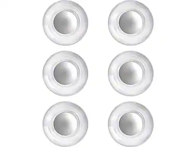 Front. Quartet - Quartet Glass Board 0.75" Magnets, Clear, 6/Pack (QRT85391) - Clear.