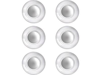 Front. Quartet - Quartet Glass Board 0.75" Magnets, Clear, 6/Pack (QRT85391) - Clear.