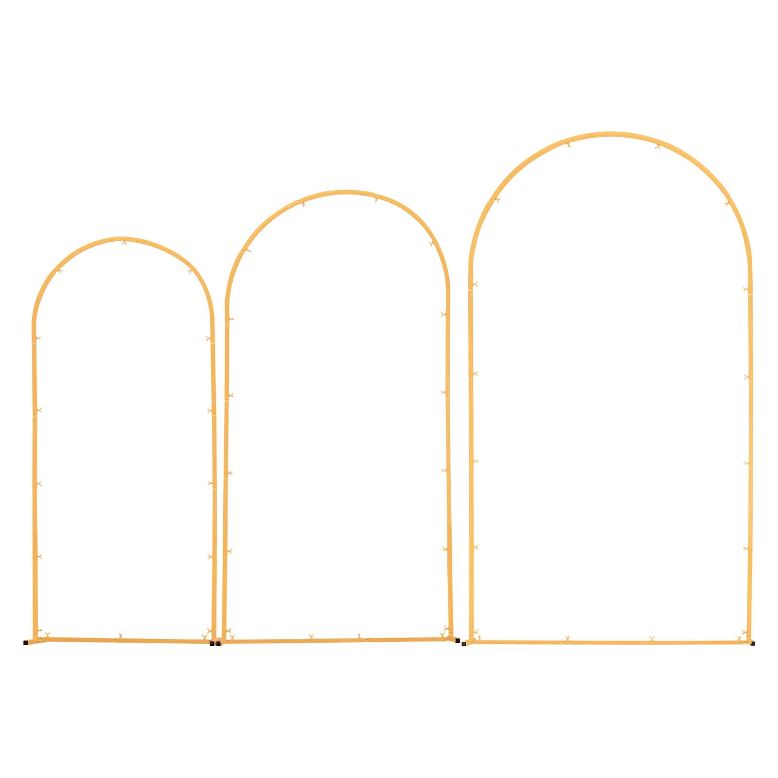 Alt View 5. VEVOR - Arch Backdrop Stand, Set of 3, 7.2/6.6/6 ft, Stable Structure, Easy Assembly, Gold Metal Arch Backdrop Stand for Wedding - Gold.