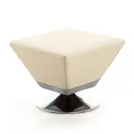 Manhattan Comfort - Diamond Modern Vegan Leather Accent Ottoman - Tan
